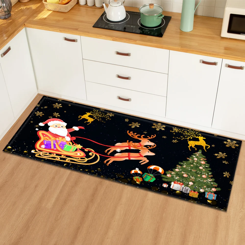 3D Рождественский коврик для кухни входной двери спальни гостиной ванной комнаты