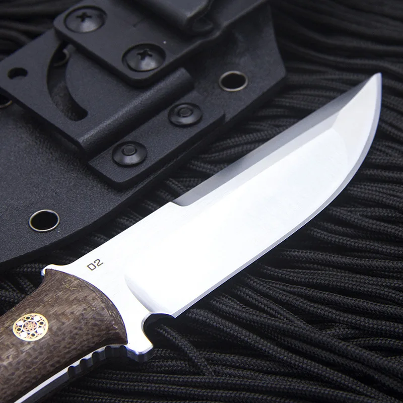 Многофункциональный нож GT0157 ручной работы стальной фиксированный D2 сатиновый