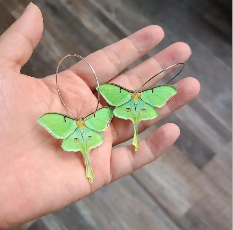 

Beautiful Simulation Moth Earring Green Butterfly Insect Earring