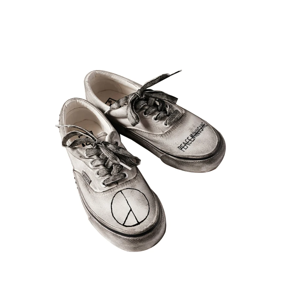 

Casual Sneakers Korean Retro Brand Style Hand-painted Canvas Female Harajuku Student Flat Dirty Vulcanized Shoes New 2021 Women