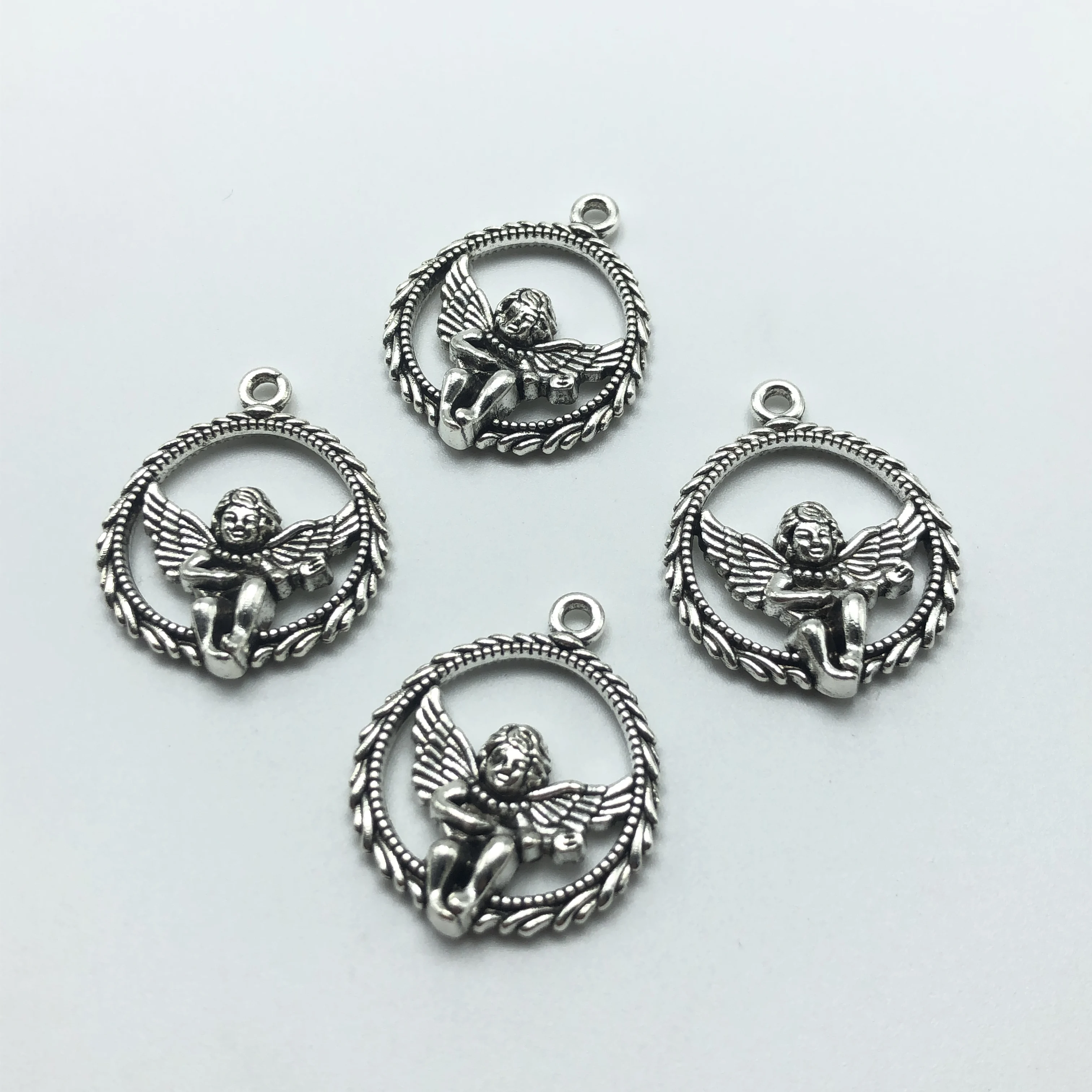 10 шт маленький ангел с Крыльями Кольцо Кулон для изготовления ювелирных изделий
