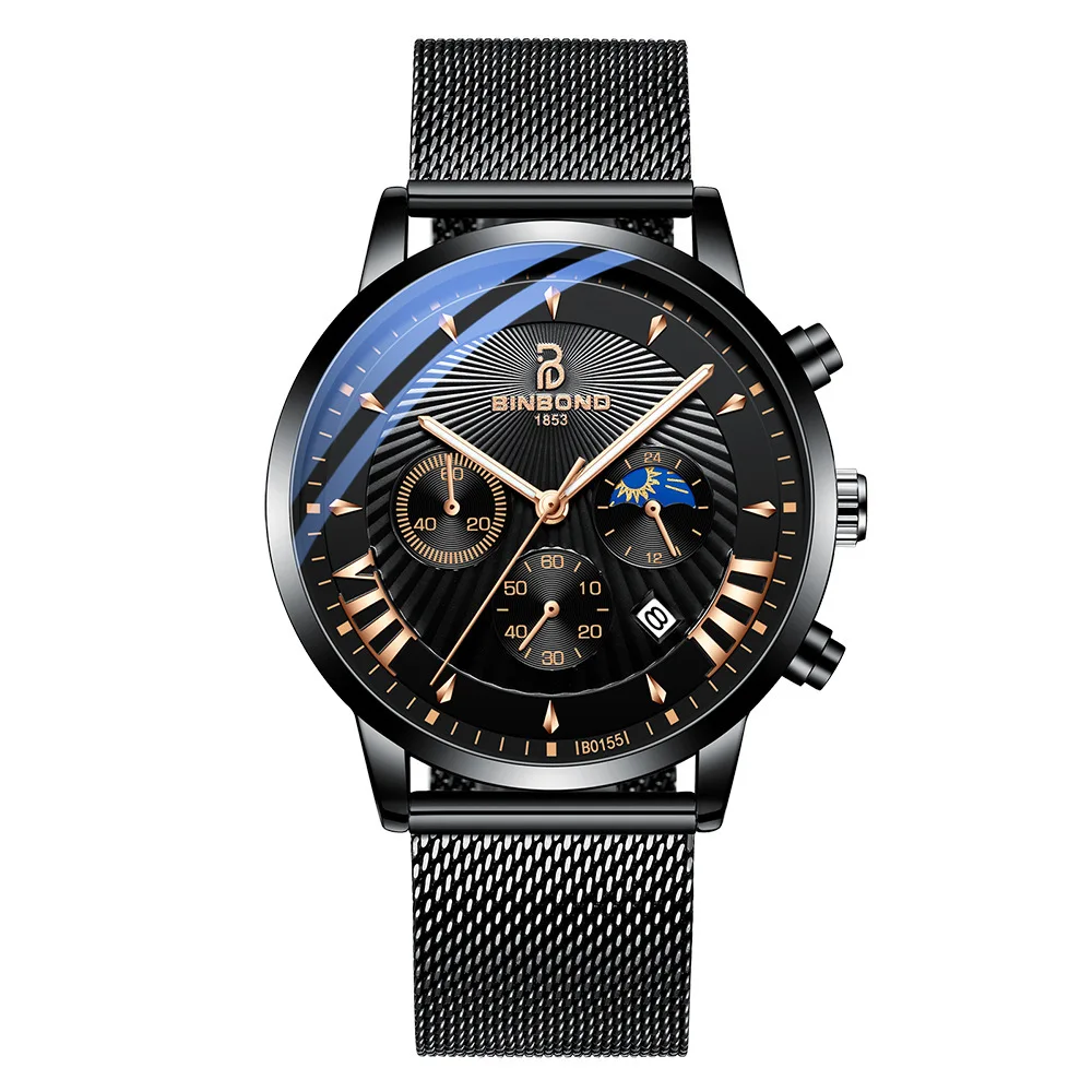 

2021 Multifunctional Business Casual Fashion Trend Korean Quartz Watch Men's Watch Waterproof Luminous Student