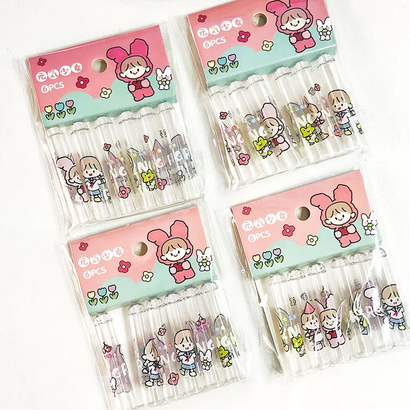 6 pcs/pack Girls Clear Cap Extenders for Wooden Pencils Pencil Protector Stationery