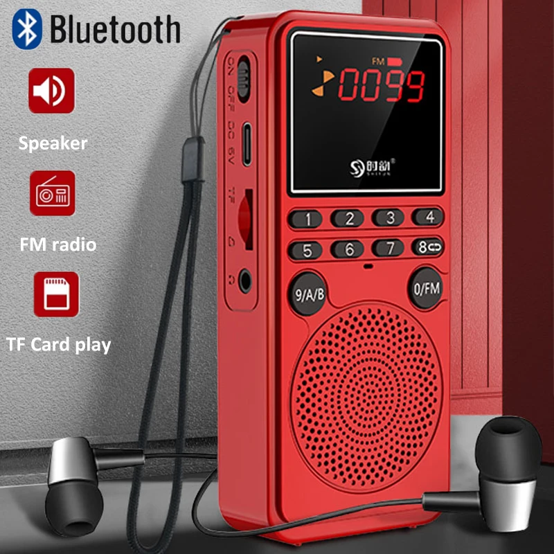 Портативный цифровой радио Bluetooth динамик музыкальный плеер с HD дисплеем