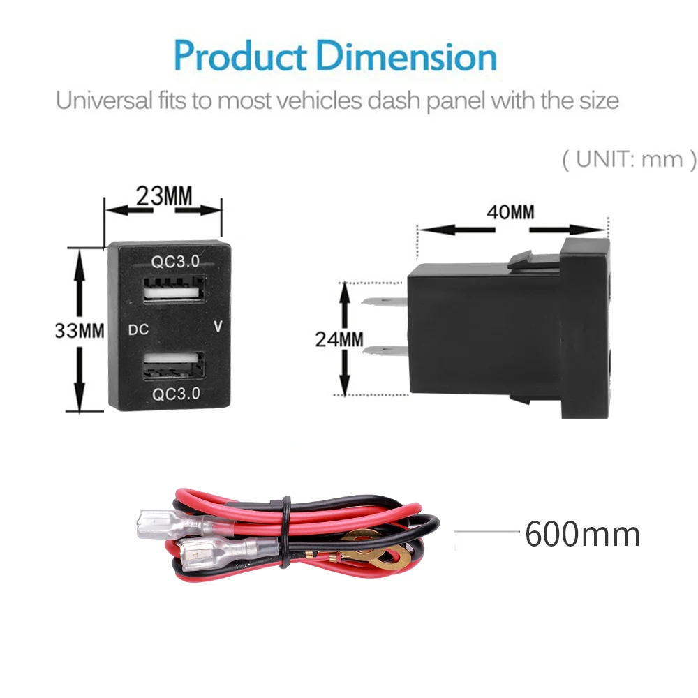 Зарядное устройство для автомобиля Perfect Fusion 36 Вт 12 В два порта USB 3 0 | Автомобили и