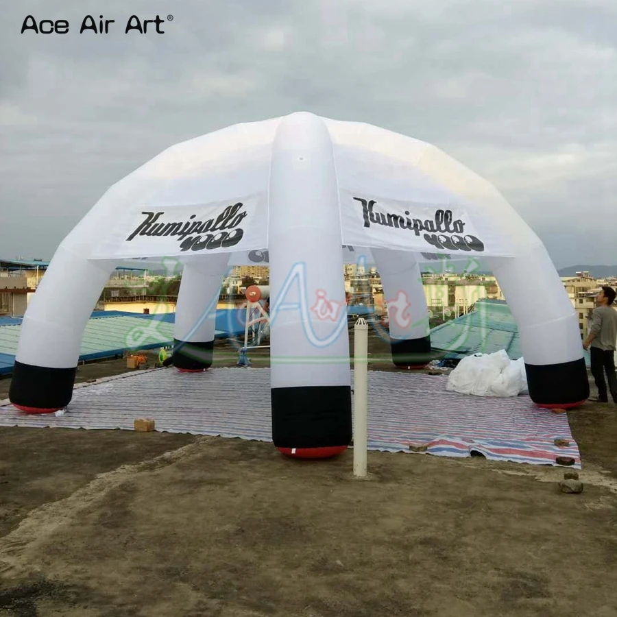 Custom 8 m diameter 5 legs lighting white inflatable spider tent with colorful led light gathering place event station dome | Игрушки и