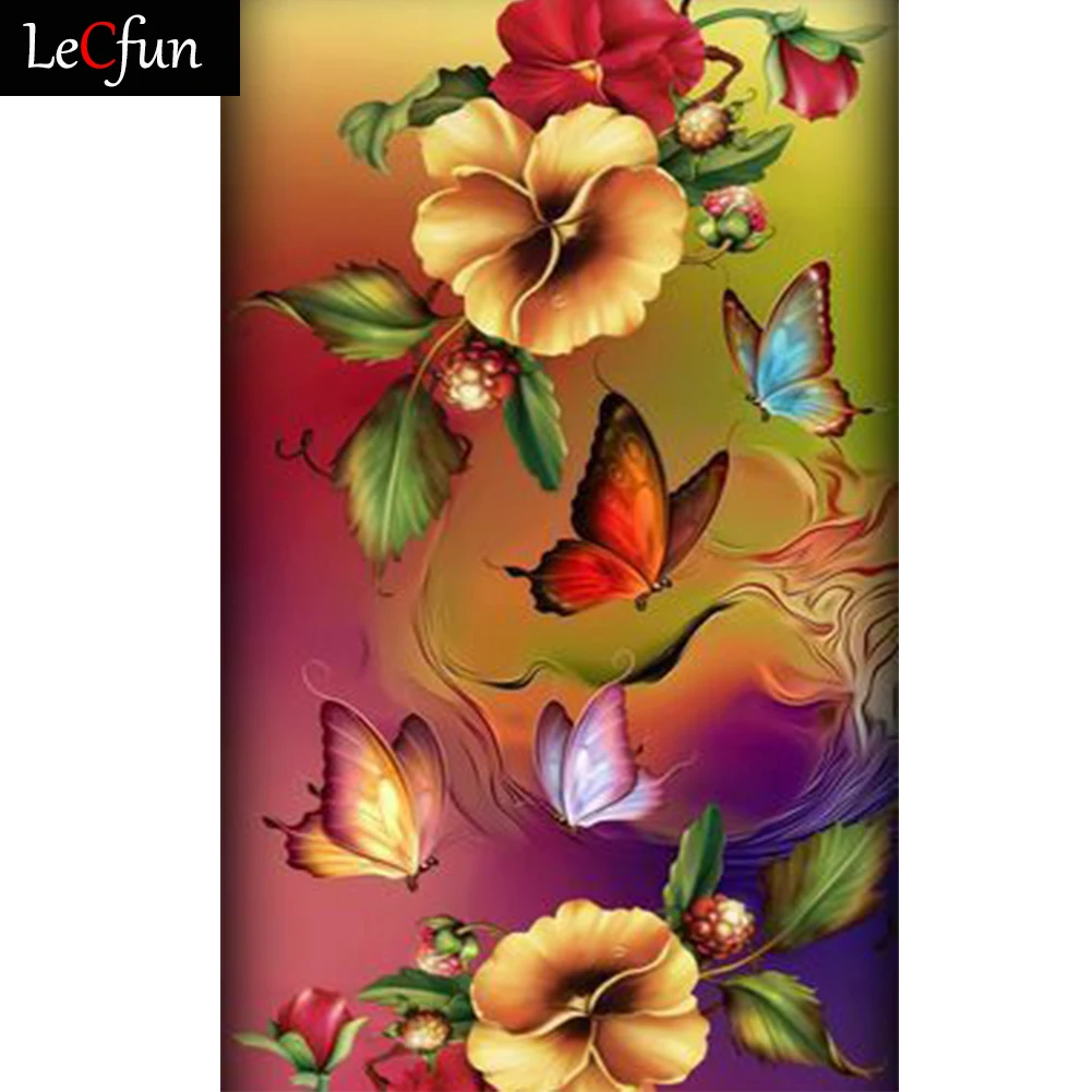 

Набор для алмазной вышивки «Цветы бабочки»