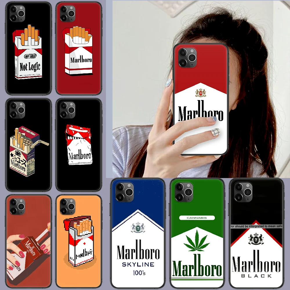 

Marlboroing Cigarette Smoking Brand Phone Case Cover Hull For iphone 5 5s se 2020 6 6s 7 8 12 mini plus X XS XR 11 PRO MAX black