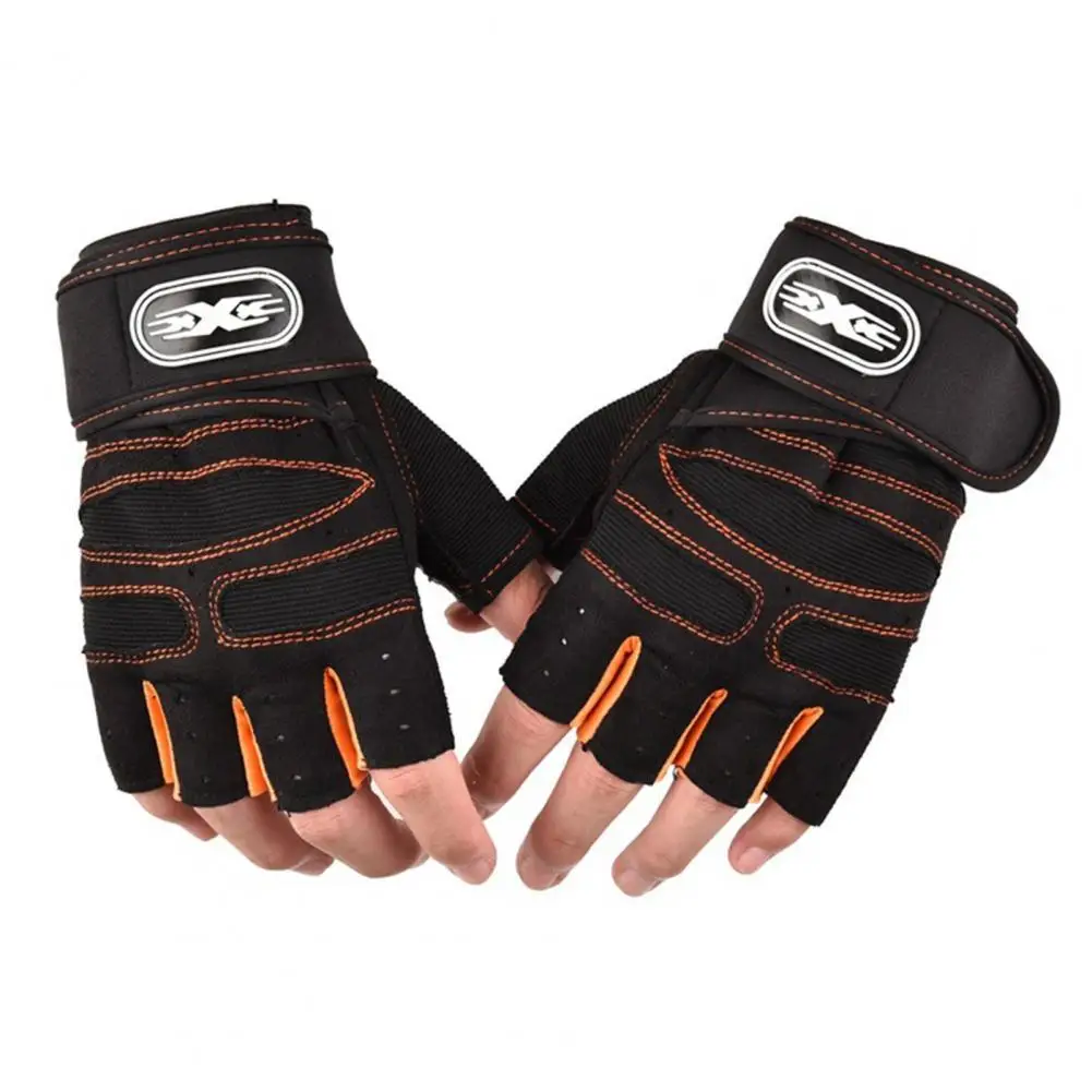 

2pcs fitness gloves half finger male and female breathable anti-slip wear long wrist gloves Outdoor Finger Cycling Gloves