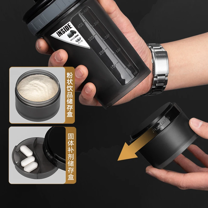 

600ML Sports Water Bottle Protein Shaker Outdoor Travel Portable Leakproof Drinkware Plastic My Drink Bottle BPA Free