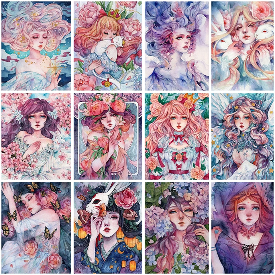 

5D Diy Diamond Painting New Cartoon Girl Portrait Full Square/Round Diamond Embroidery Mosaic Kit HD Quality Handmade Gifts