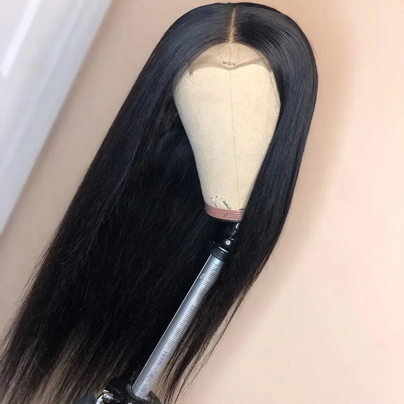 Natural Color Выделите прямой полный парик из человеческих волос на шнурке, предварительно выщипанный с детскими волосами блонд, парик из человеческих волос 150% плотность HD прозрачный парик на шнурке - Цвет: Natural Color