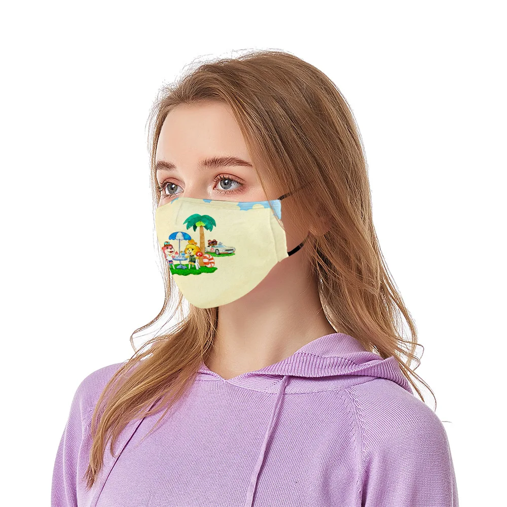 Мультяшные аниме животные пересекающие периферийные печатные маски защита от