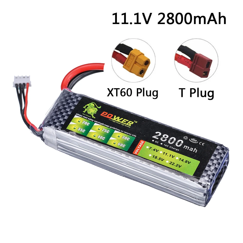 

Lion Power 3S 11.1v 2800MAH li-po Battery For Remote Control Aircraft Upgrade 2200mah 35C for Toys Cars 11.1V Lipo Batteries