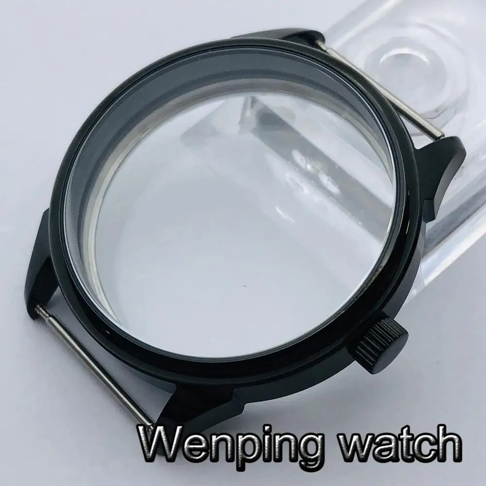 

42mm Brushed Black PVD Watch Case Fit ETA 6497/6498 Seagull ST3600 ST3620 Movement