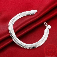 925 silver vintage jewelry snake chain 10mm punk fashion mens bracelet party retro jewellery gifts
