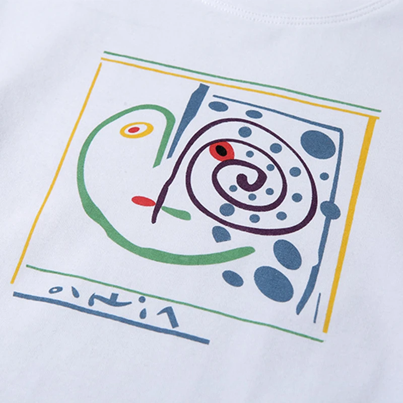 

Y2K Streetwear Graphic Short Sleeve White T-Shirts 2000s Vintage Printing O-Neck Baby Tees Cute Summer Crop Top Fashion