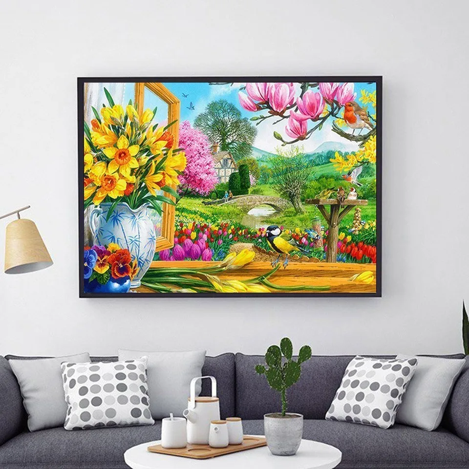 AZQSD Full Drill Diamond Painting Flower Cross Stitch Handicrafts Gift Embroidery Sale Floral Home Decoration Wall Art | Дом и сад