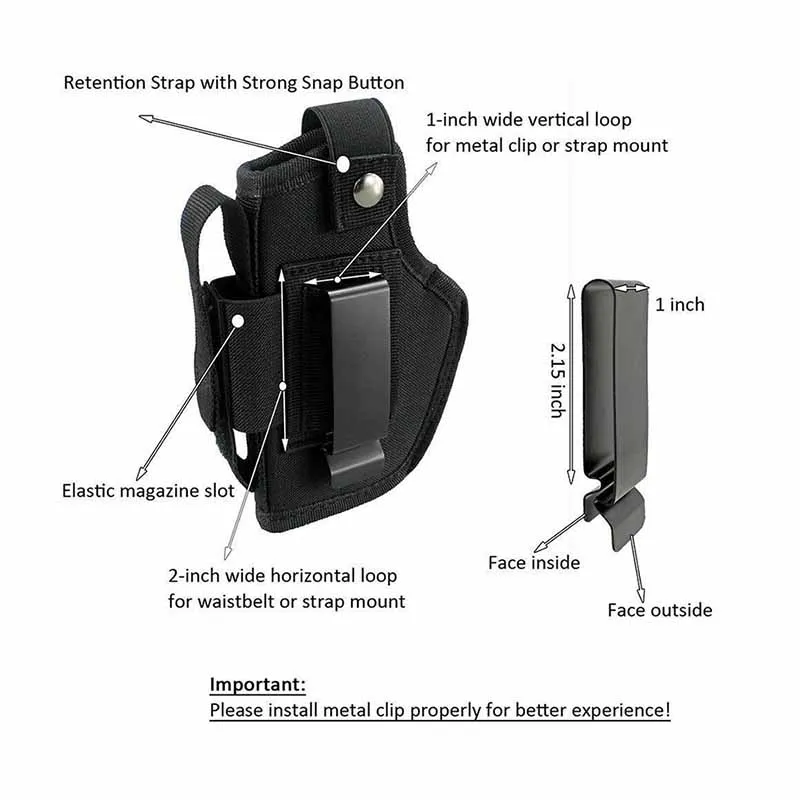 Новинка кобура для скрытого ношения с металлическим зажимом ремня сумка