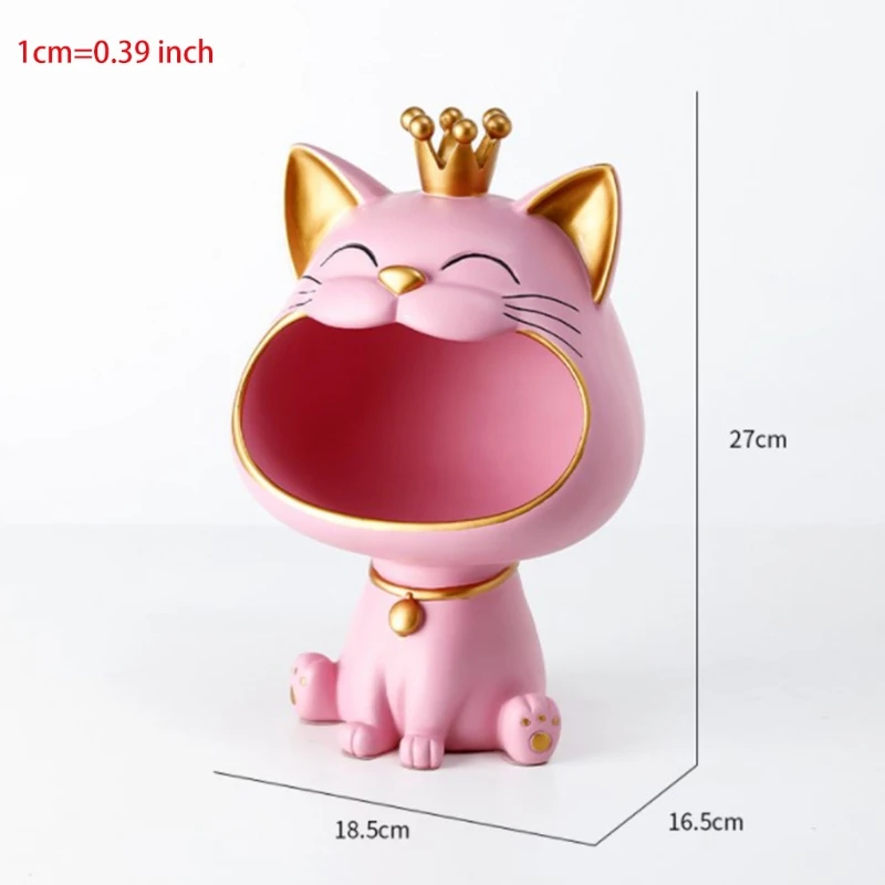 

2021 New Cute Lucky Cat Statue Sculpture Table Decoration Figurine Sundries Storage Box