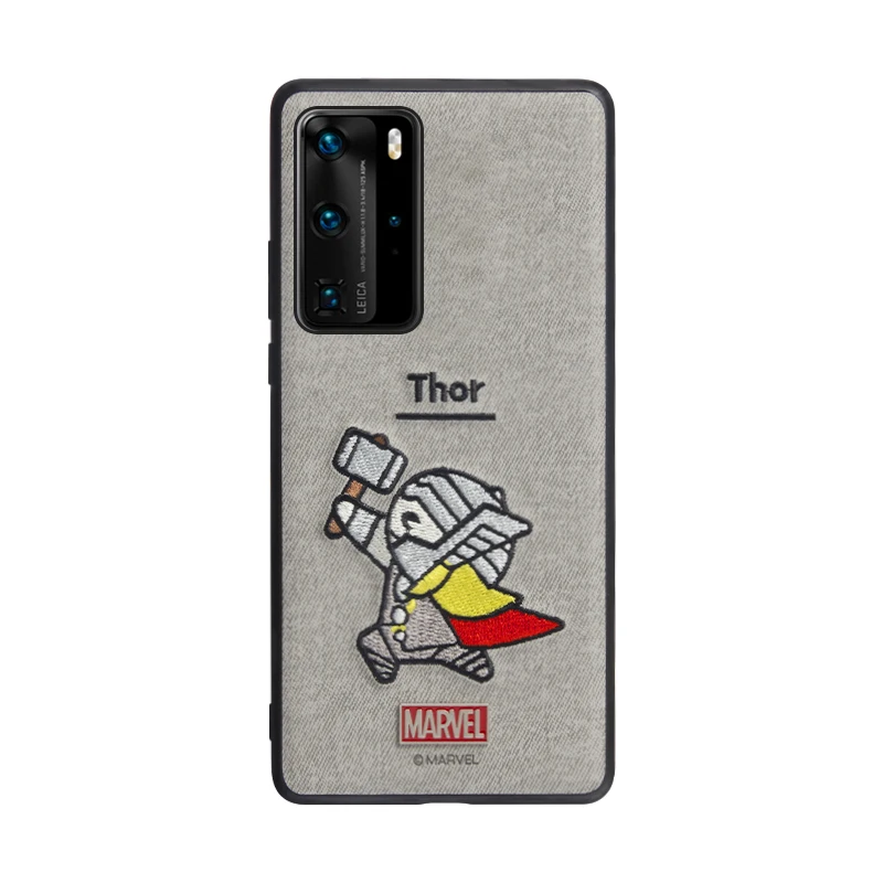 

Q version embroidered Huawei P40pro phone case P40 all-inclusive anti-fall protection cover red black gray cow P40por cartoon