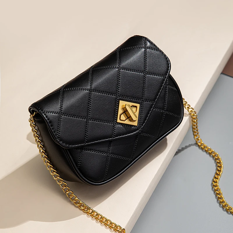

Fashion New Plaid Chain Crossbody Bags Women Messenger Bag Female Lock Shoulder Bag PU Leather Designer Simplicity Girl Flap Bag