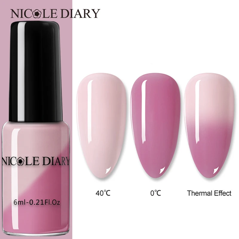Николь дневник термальный лак для ногтей цвета красный серый черный Температура