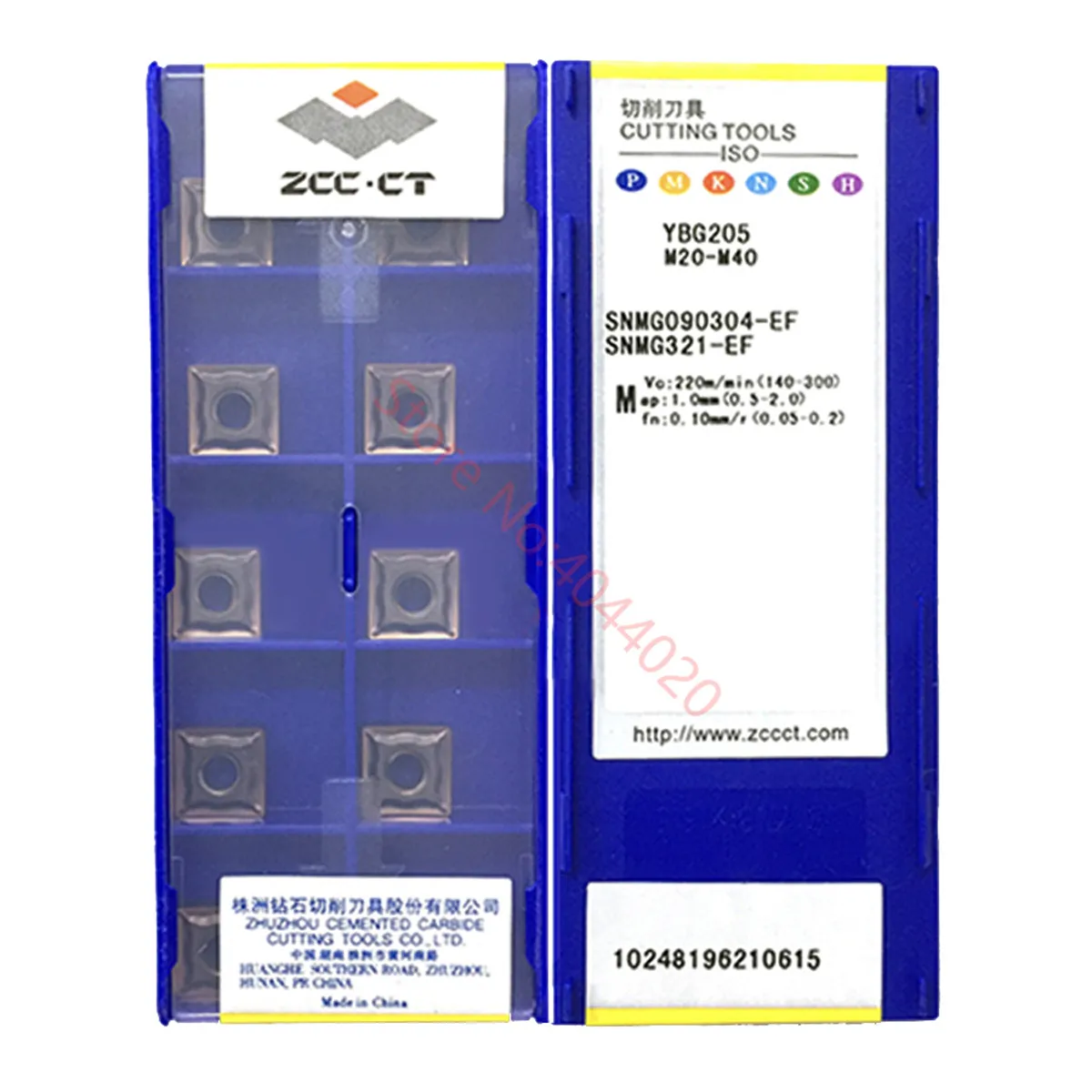 

ZCC.CT SNMG090304-EF/SNMG090308-EF/SNMG120404-EF YBG205 карбидные вставки 10 шт.