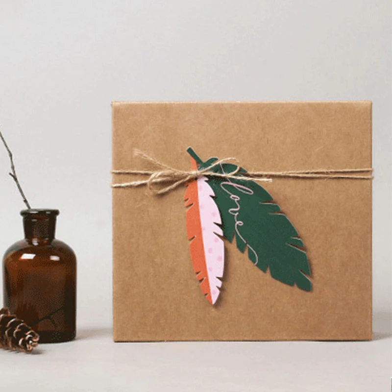 100 шт. зеленый бумажный лист подарочных бирок любовь бирки для свадебных