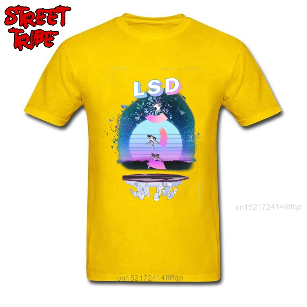 Мужская Уличная футболка LSD Retrowave черная с короткими рукавами в стиле хип-хоп Swag