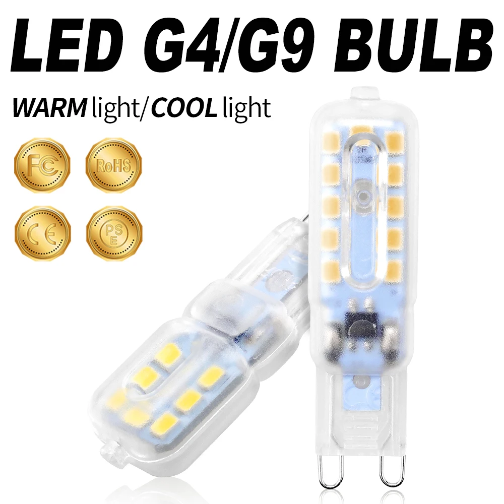 G9 Светодиодная лампа с регулируемой яркостью 220V G4 Светодиодная лампа 1 Вт Светодиодный прожектор для Люстра Замена 30 Вт, 40 Вт, 50 Вт, ручная сборка галогенная светодиодная лампа g9 для домашнего освещения 2835SMD