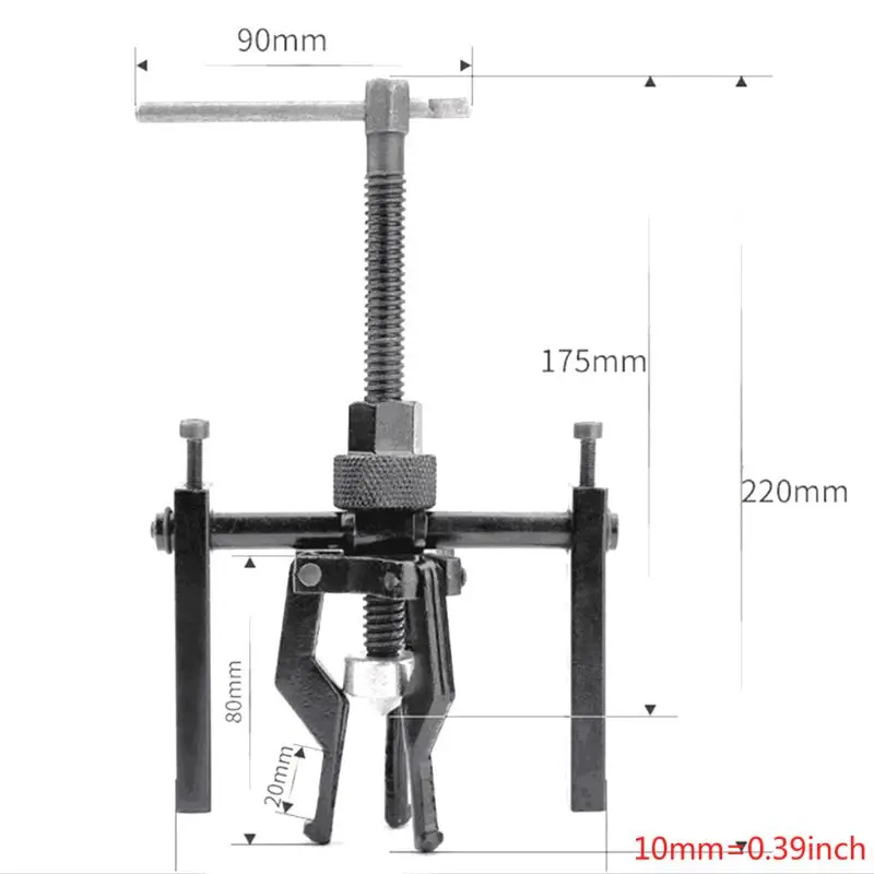 New 3-jaw Carbon Steel Pilot Bearing Puller Inner Wheel Gear Extractor Heavy Duty Automotive Machine Tool Kit |