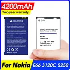 Литий-ионный аккумулятор Bl4u Bl 4u 4200 мА  ч Bl-4u мА  ч для Nokia 3120c 5250 206 515 5330 5530xm Xpressmusic 5730 6212c