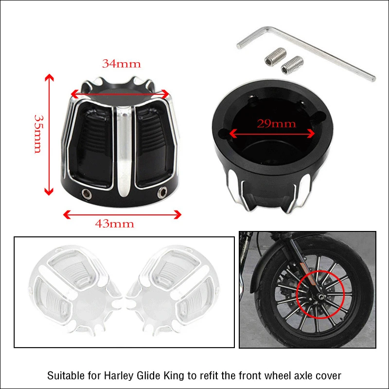 1 Pair Front Axle Nut Cover Bolt For Harley Touring Softail Road King FLTR FLHT FLHRC Electra Tr Glide Sportster | Автомобили и