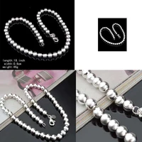 fashion round jewelry 18 beads chain for women necklace men solid