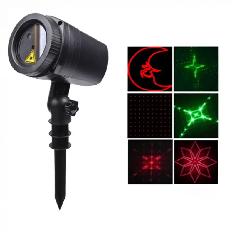 

12 Red Green Dynamic Patterns LED Outdoor Lawn Lamp Projector Laser Light RF Remote Control for Christmas Garden Decoration