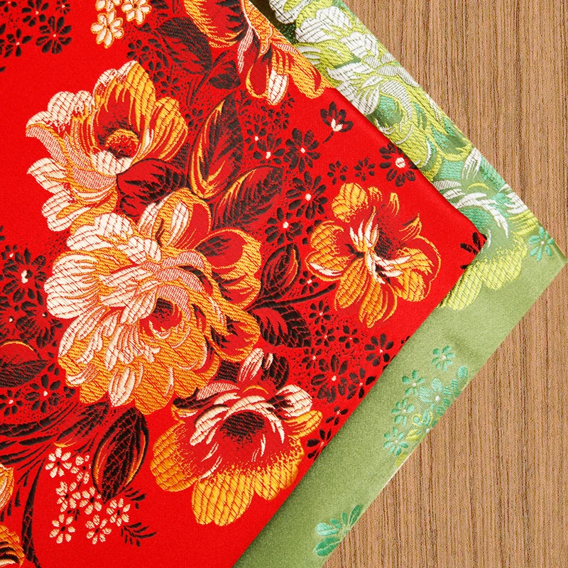 

Flower satin fabric brocade jacquard fabrics for sewing cheongsam kimono patchwork needlework DIY seam costume damask material