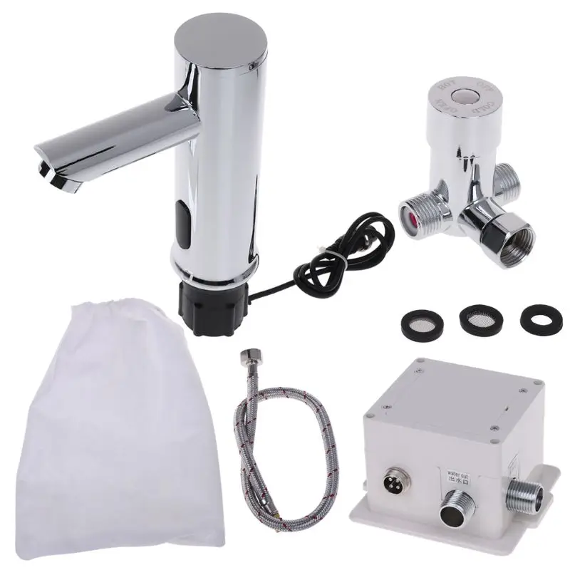 

Bathroom Automatic Infrared Sensor Sink Faucet Touchless Basin Water Tap Deck Mounted