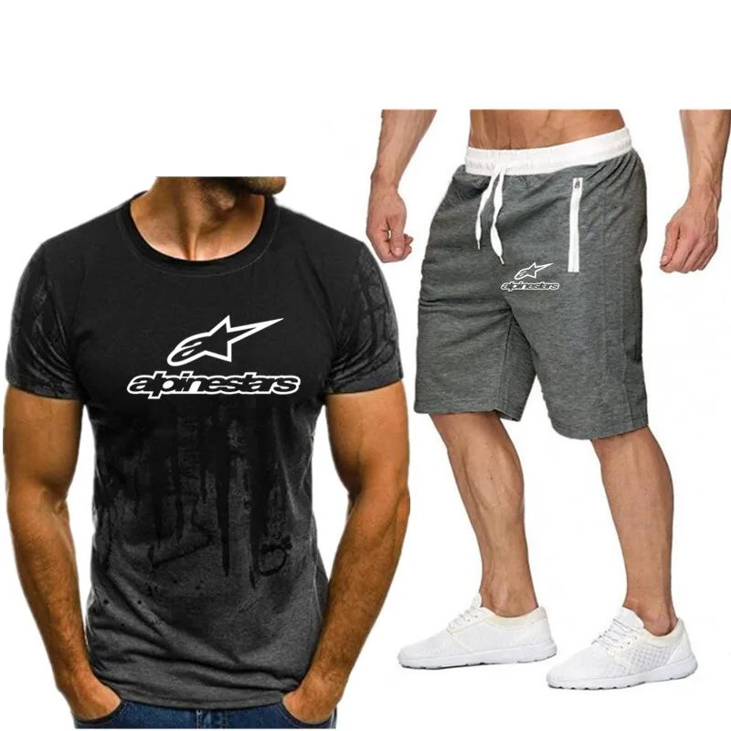2020 Футболка мужская мода лето хлопок короткий рукав спортивный костюм футболка +