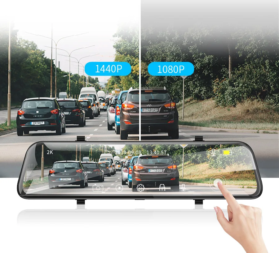 

OLOPKY UHD 1440P Rearview Mirror DVR Camera Hisilicon Chip Sony IMX335 Car Dash Cam GPS Tracking Video Registrar Drive Recorder