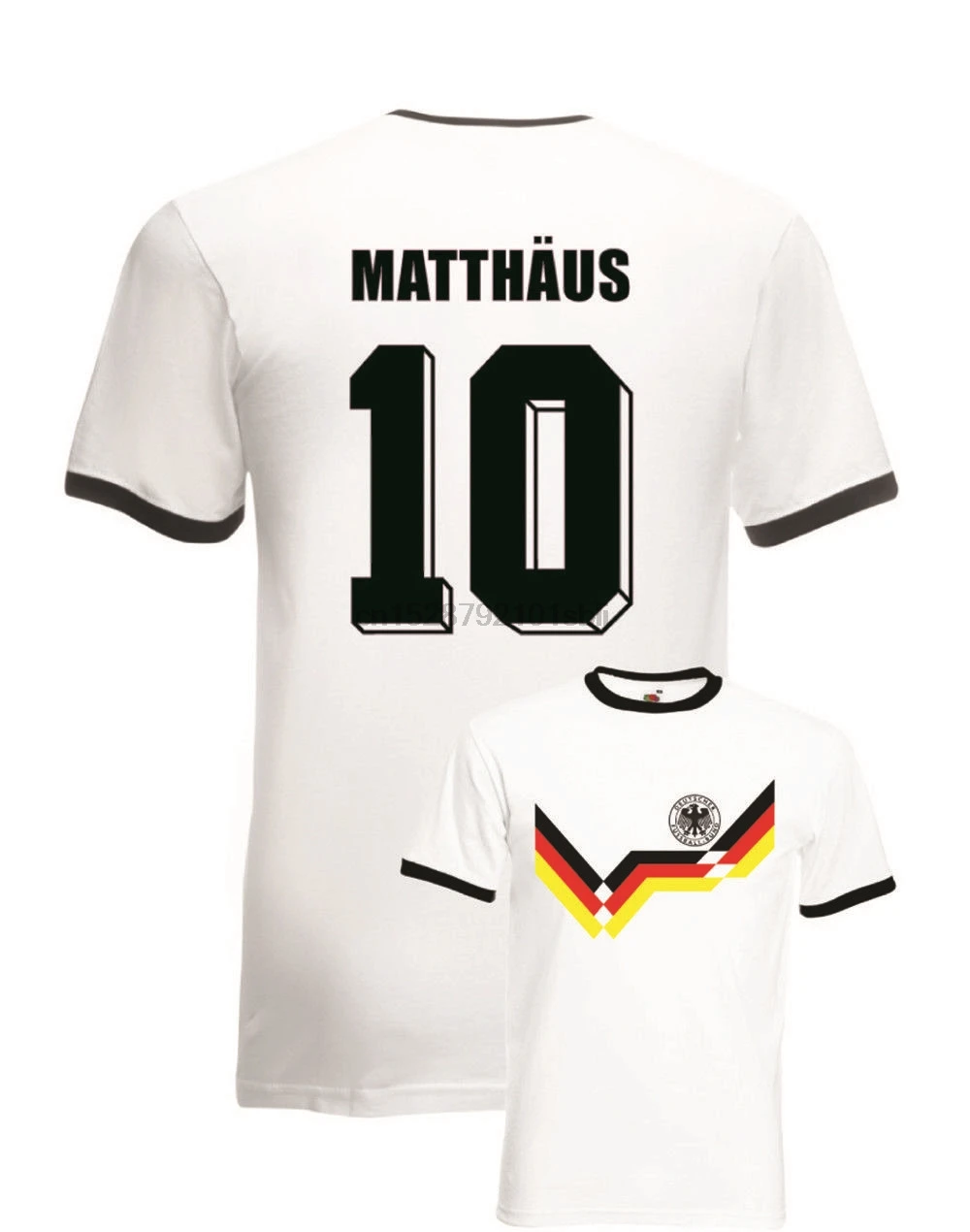 Мужская футболка с круглым вырезом Lothar Matthaus Германия № 10 Италия 90 Лидер продаж