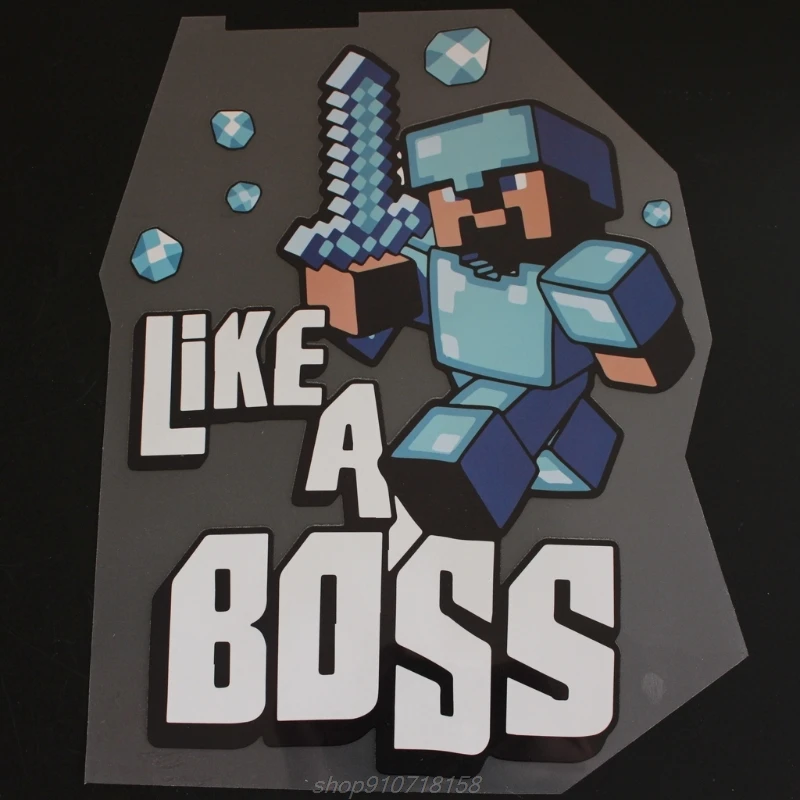 С надписью Like A Boss приклеивающиеся утюгом нашивки с теплопередачей DIY стикер