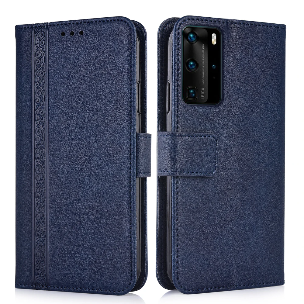 Роскошный кожаный чехол-кошелек с откидной крышкой для Huawei P40 Pro ELS-NX9, ELS-N04, ELS-TN00 6,58 ', защитная задняя крышка для телефона с магнитной застежкой