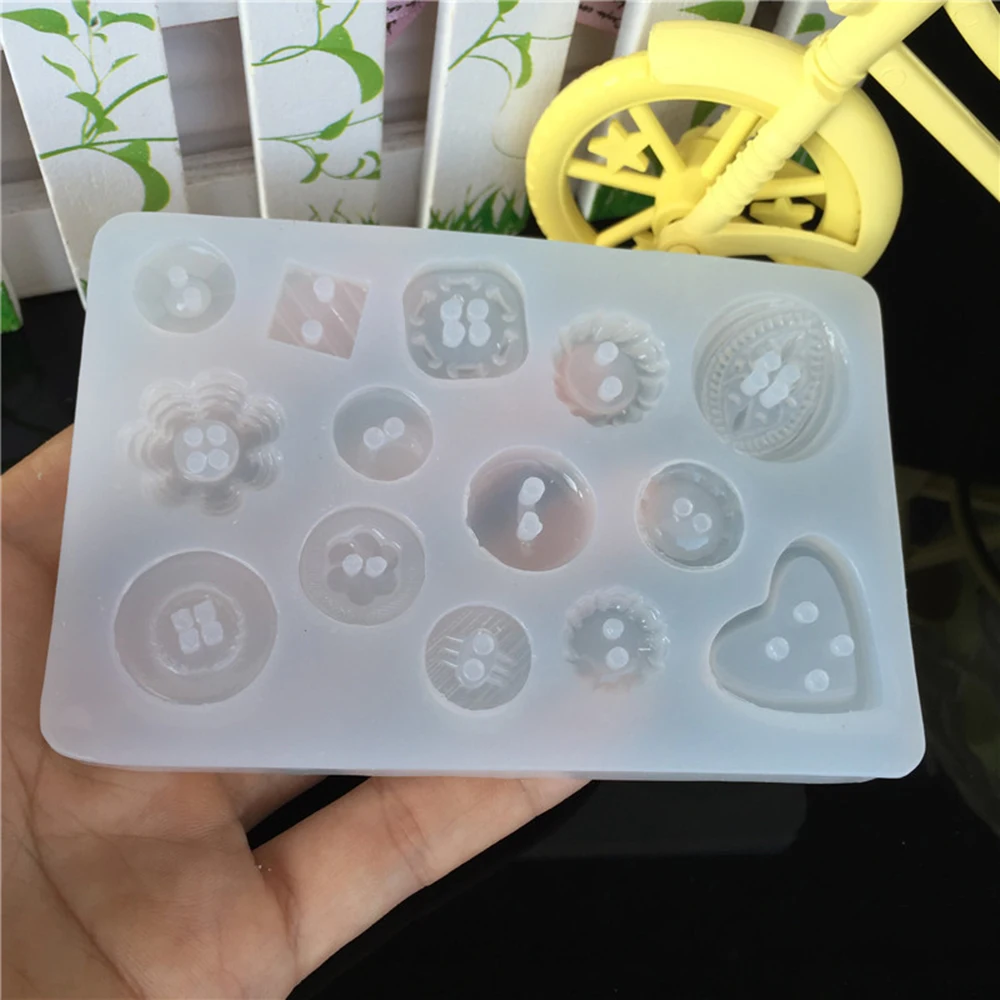 Мини Кнопка любви кулон ремесло DIY прозрачный УФ смола жидкий силикон