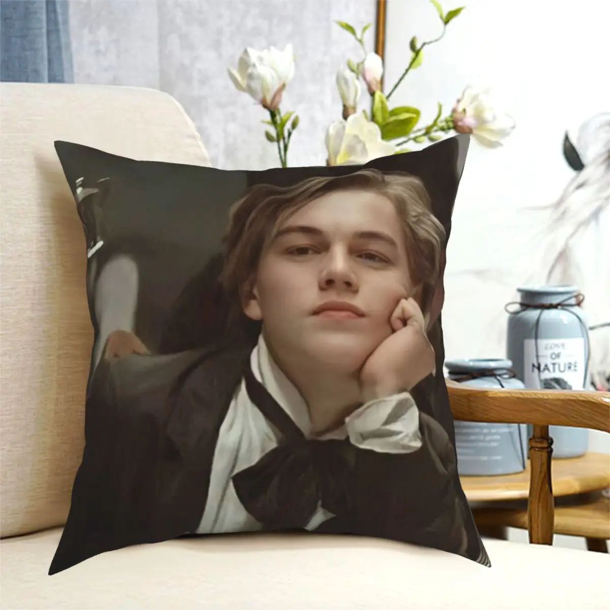 

Leonardo Dicaprio Leo Pillowcase Printed Polyester Cushion Cover Gift Pillow Case Cover Bed Zippered 18''