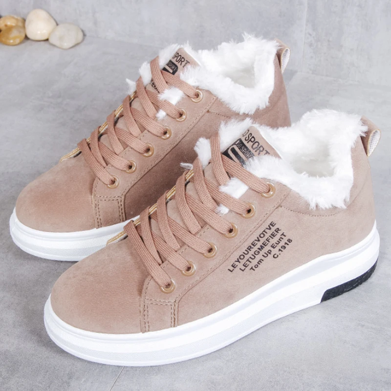 Fujin/Женская обувь из хлопка Новинка 2020 года Зимние Бархатные на плоской подошве в