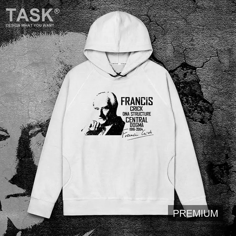 

Знаменитый Френсис крик Великобритания биолог физик нейробиолог DNA Physiol Печатный хлопковый Повседневный свитер с капюшоном для мужчин