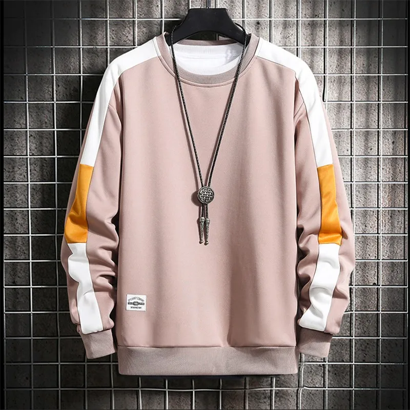 

2020 Fashion Harajuku Sweatshirts Men Spring Autumn New 6 Color Hoodie Mens Casual O-Neck Patchwork Sweatshirt for Young Men
