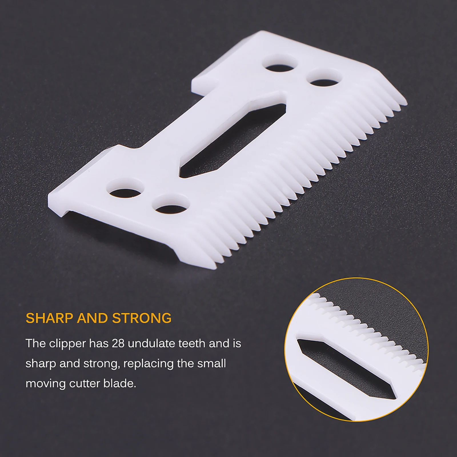 

28 Teeth White Clipper Blades Ceramic Blade Easy To Use Wear Resistant Cutter Durable Cutter For Hair Clippers