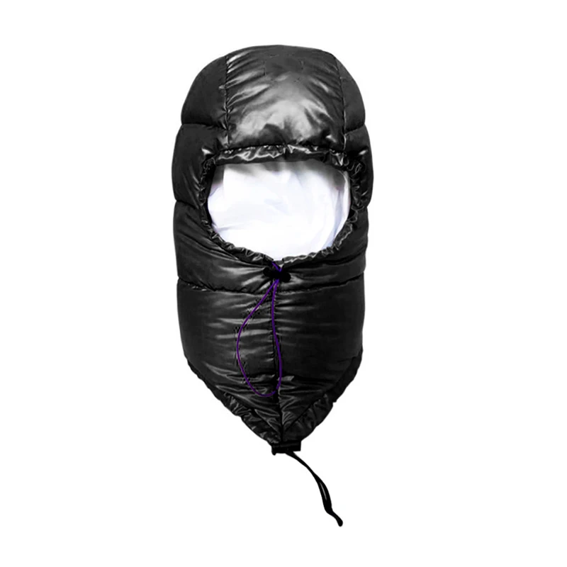 Сверхлегкая шапка с гусиным пухом закрывающая лицо водонепроницаемая для улицы